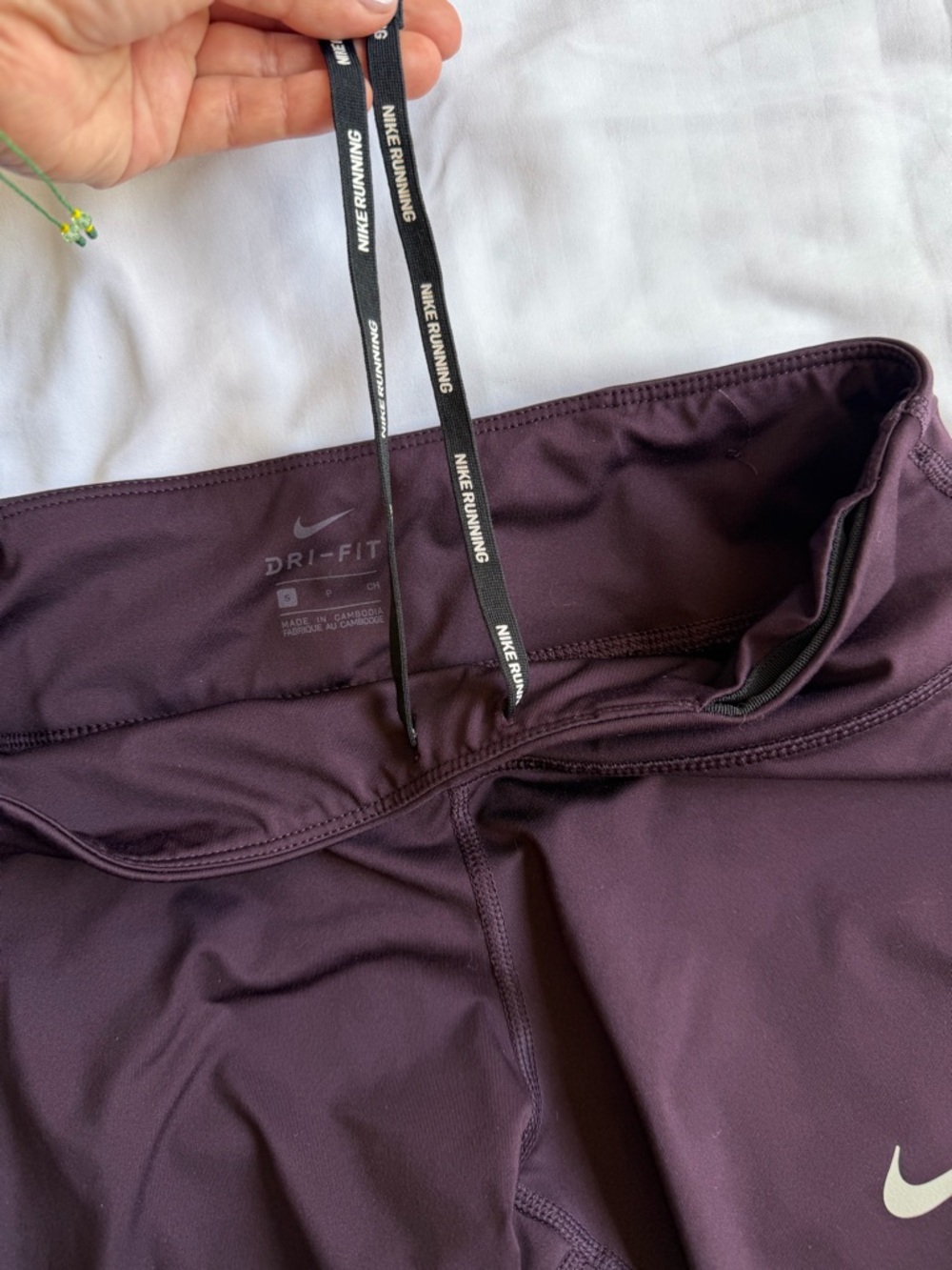 Nike Women’s Dark Plum Athletic Leggings with Reflective Swoosh - Picture 9 of 10